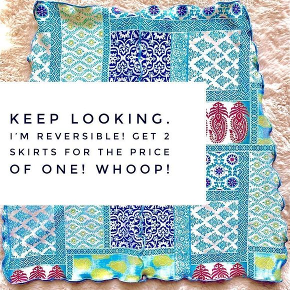 NWOT! Reversible 2 for 1 Bargain,Stretchy,unique, Easy Fit,Pull On Skirt, Mini - Picture 1 of 4